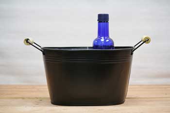 1.25 Gallon Black Metal Tub