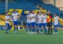 Bury players during the penalty shoot-out against Chadderton in the FA Vase Picture: Phil Hill