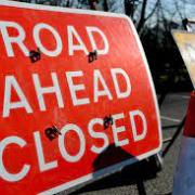 Road closed sign