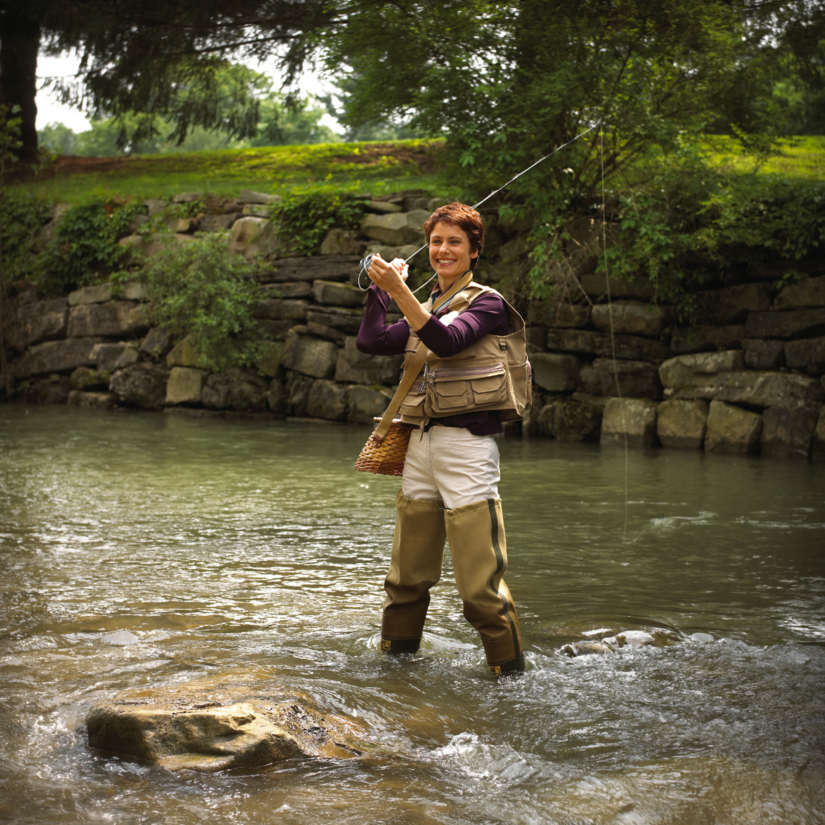 A person fishing