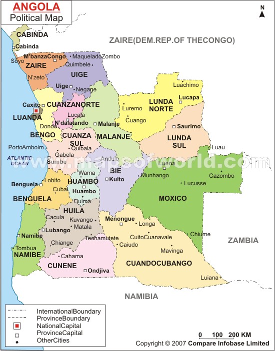 Angola Provinces Map