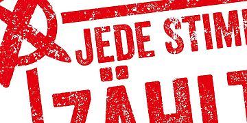 Stempelabdruck "Jede Stimme zählt!"