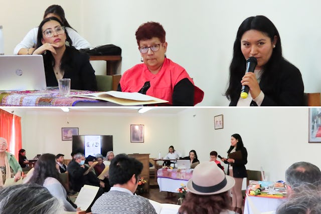 Among the attendees was Mónica Mendizábal Rodríguez, representing the Ministry of Foreign Affairs of Bolivia (top image, middle).