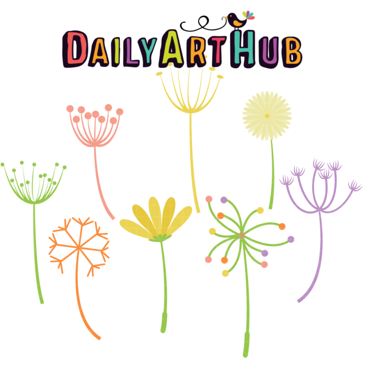 Dandelion Clip Art Set