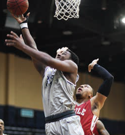 Aaron Burress playing basketball