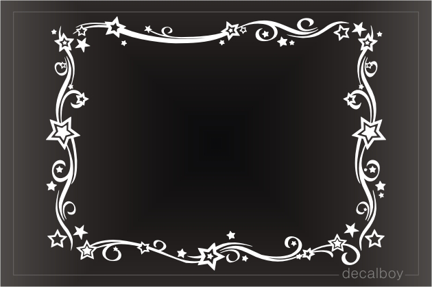 Frame Floral Stars Car Decal