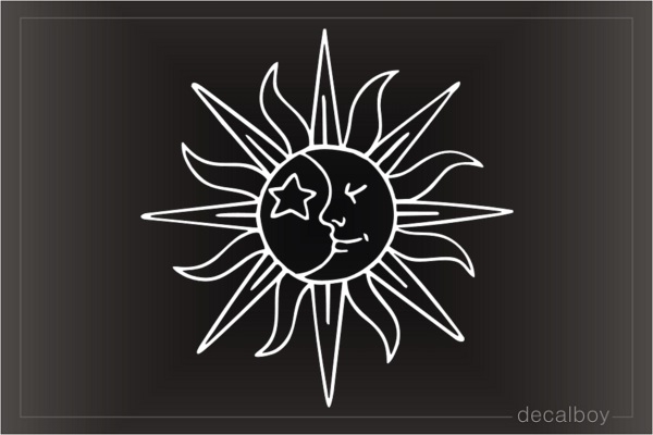 Sun Moon Car Window Decal