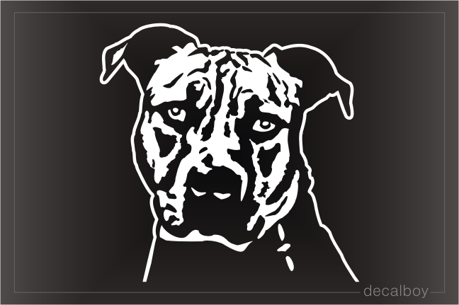 American Bulldog Dog Face Window Decal