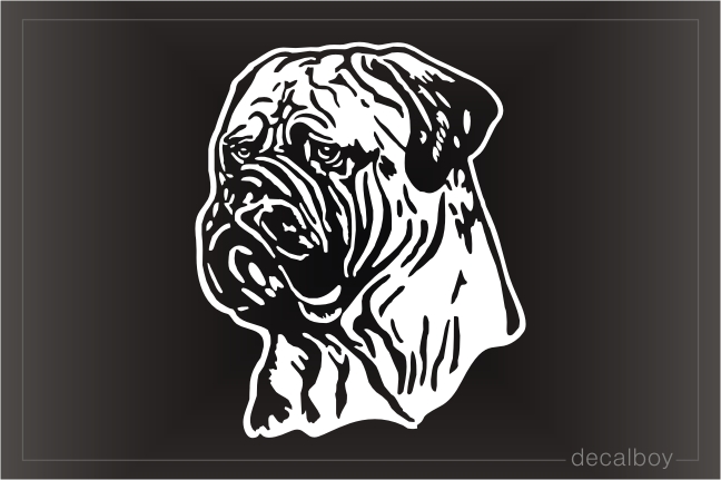 Bullmastiff Face Car Window Decal