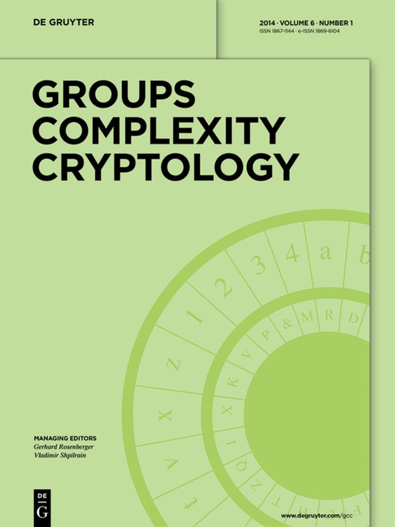 journal: Groups Complexity Cryptology