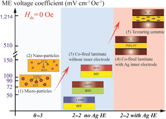 Figure 23: 
							Development of co-fired self-biased ME composites.
						