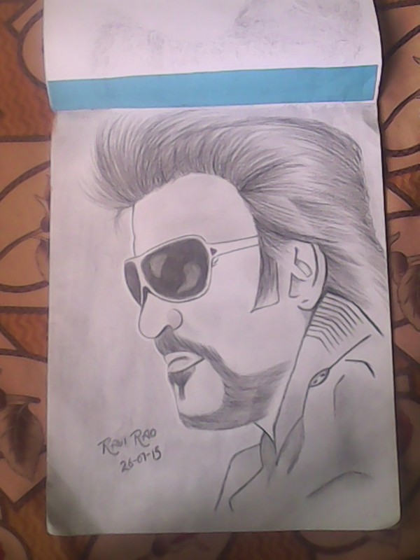 Pencil Sketch Of Rajnikanth - DesiPainters.com