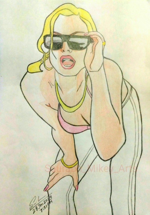 Pencil Color Of GTA Character Girl - DesiPainters.com