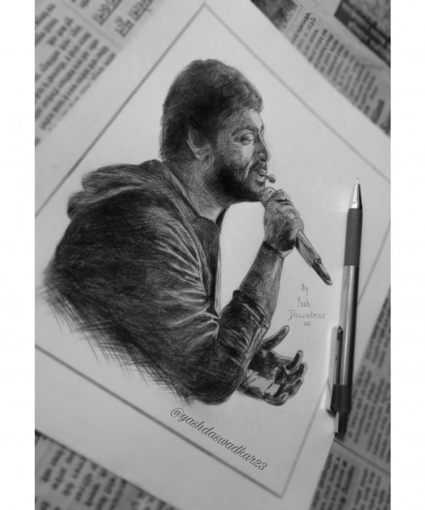 Arjit Singh sketch - DesiPainters.com