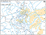 Map of World War II: Ardennes. German Counter-Offensive. Operations December 26, 1944 - January 16, 1945.