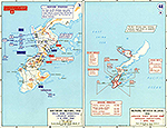 Map of World War II: The Pacific. Okinawa April 1-8, 1945.