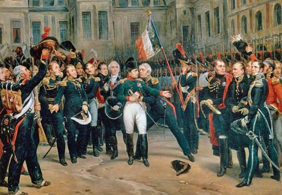 NAPOLEON SAYS AU REVOIR AT FONTAINEBLEAU - 1814