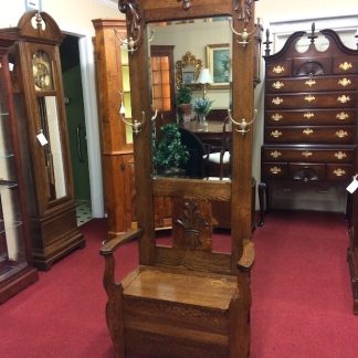 Antique Hall Tree, Oak Victorian Coat Rack