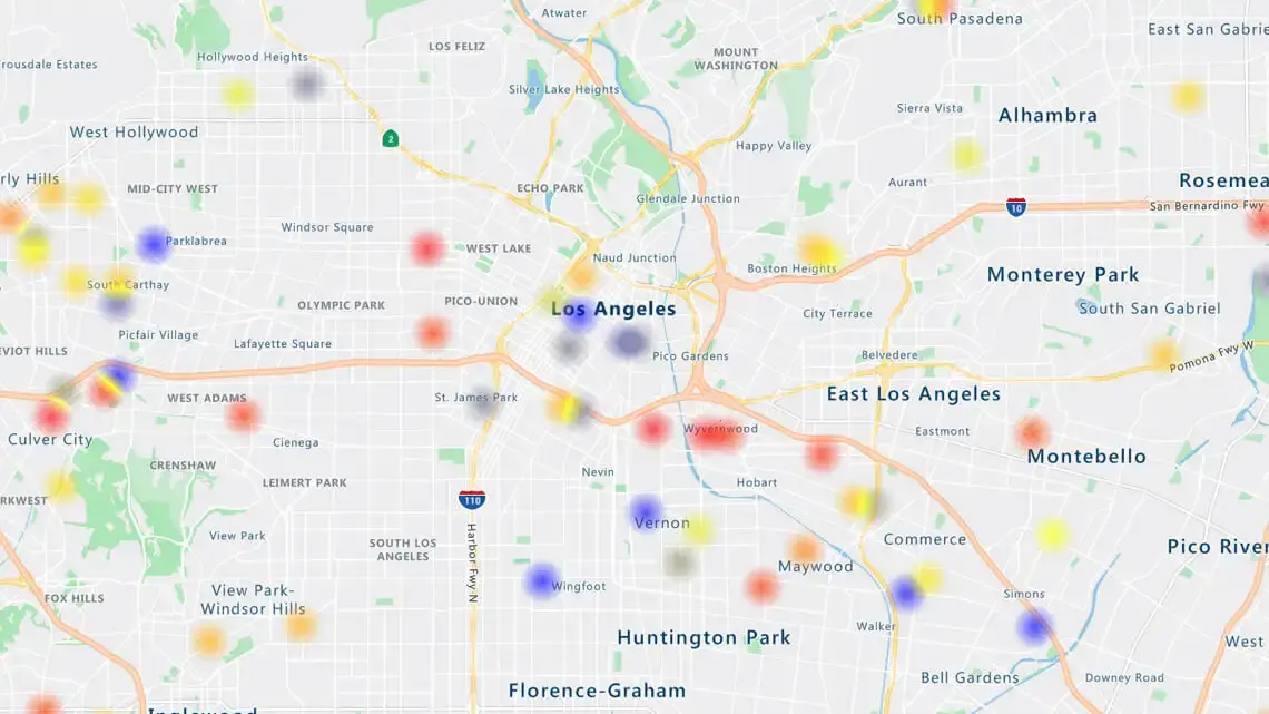 Pin map - Hotspot heat map whitespaces