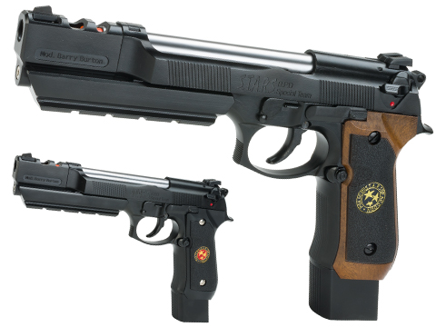 WE-Tech Barry Burton Custom Biohazard M9 GEN II Limited Edition Airsoft Gas Blowback Pistol - Semi Auto/Full-Auto 