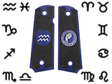 Angel Custom CNC Machined Tac-Glove Zodiac Grips for WE-Tech 1911 Series Airsoft Pistols - Navy Blue 