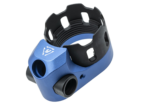 Strike Industries TRIBUS AR Enhanced Castle Nut & Extended End Plate (Color: Blue)