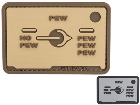 Pew Pew Pew Selector Switch  3 x 2 PVC Morale Patch (Color: Tan)