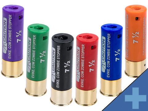 Evike Zombie Stopper 30 Round Shells for Multi & Single-Shot Airsoft Shotguns (Color: Red, Blue, Black / 6 Pack)