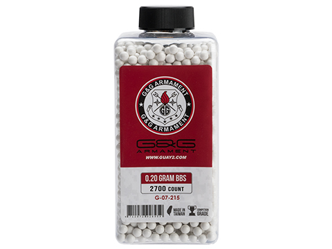 G&G Airsoft Precision 6mm Airsoft BBs (Weight: .20g / 2700 Rounds / White)