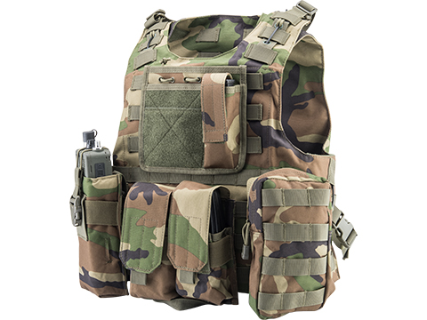 Matrix AAV Assault Plate Carrier w/ Pouch Set (Color: M81 Woodland)