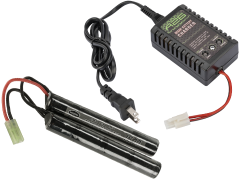 Matrix / Cybergun AEG Battery Starter Package w/ Smart Charger (Battery: 9.6v 1600mAh Small Butterfly Type / Small Tamiya)