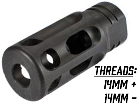 PTS GoGun SuperComp Rifle Brake Airsoft Flash Hider (Thread: 14mm Positive)