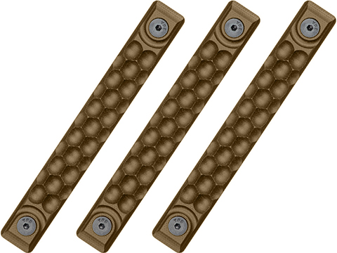 RailScales HTP Honeycomb Scales for KeyMod and M-LOK Handguards (Model: Flat Dark Earth / M-LOK / 3 Pack / 2.5 Slot)