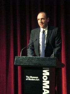 Ralph Fiennes introducing The Invisible Woman at MoMA with a brief passage from Oliver Twist