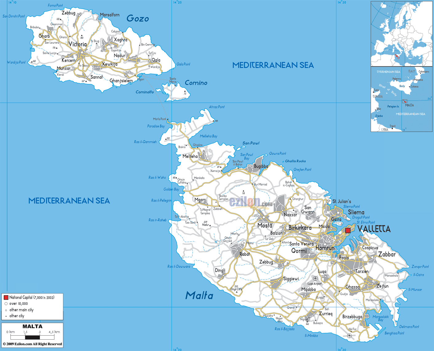 Malta Karte - Landkarte Malta (Übersichtskarte) : Weltkarte.com ...