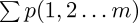 \sum p(1,2\ldots m)