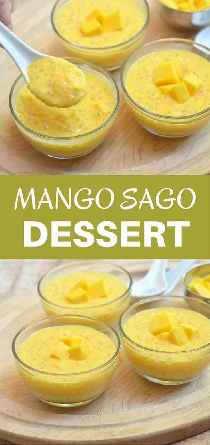 Mango Sago made with mangoes, tapioca pearls, and milk. Sweet, tangy and creamy, it's a summer dessert you'd want all year long!