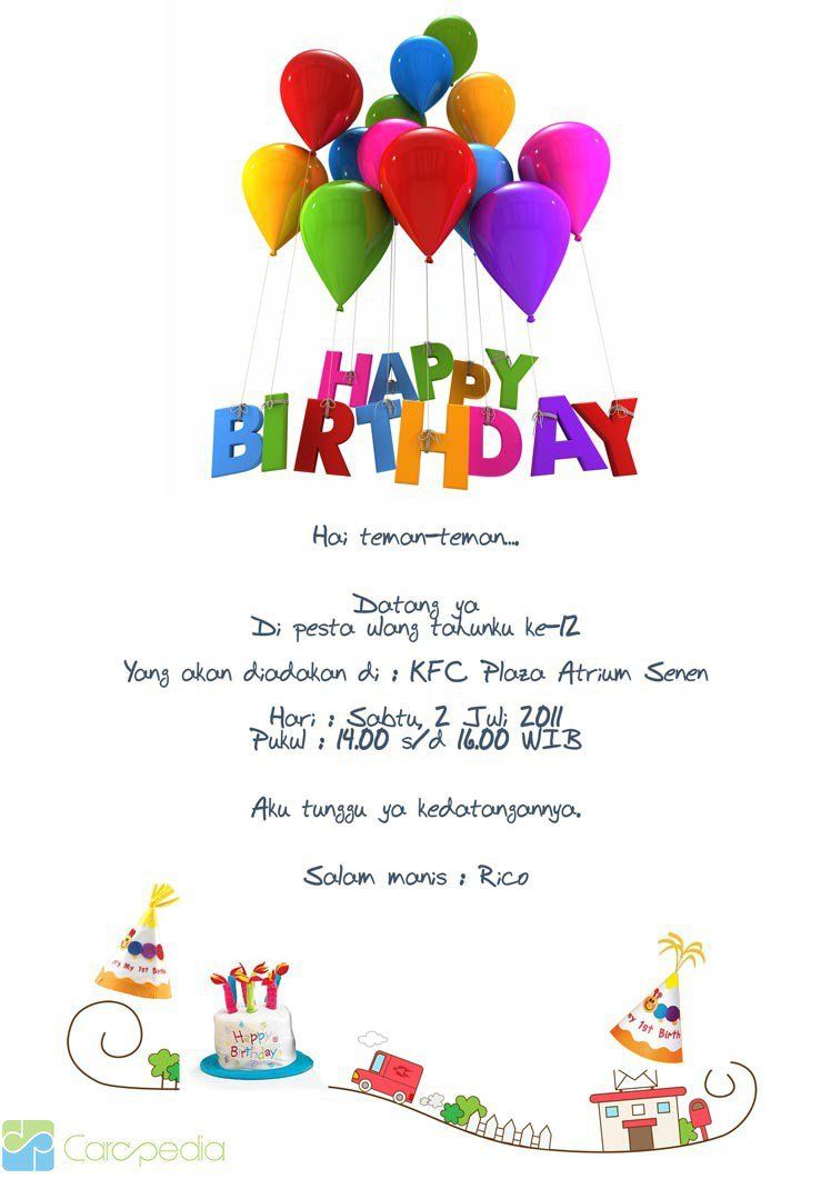 Contoh Birthday Invitation