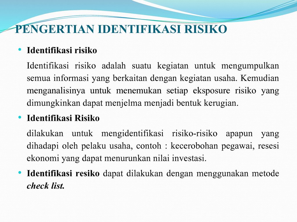 Contoh Identifikasi Risiko