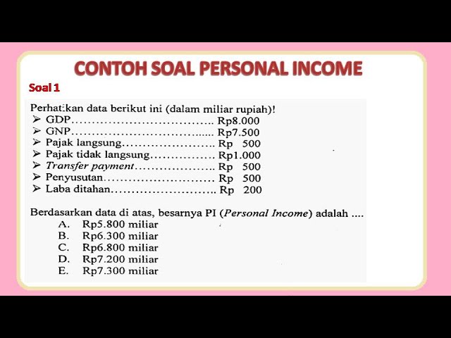 Contoh Soal Personal Income