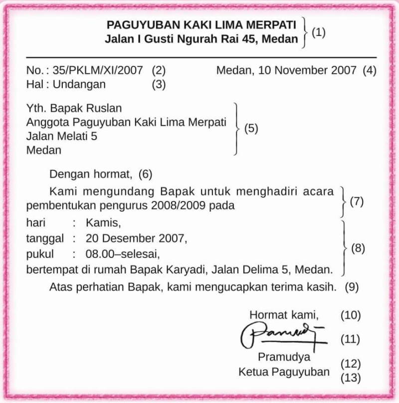 Contoh Struktur Surat