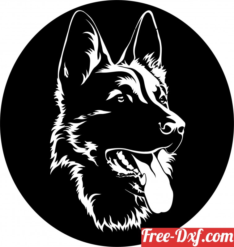 German Shepherd Black And White Clipart