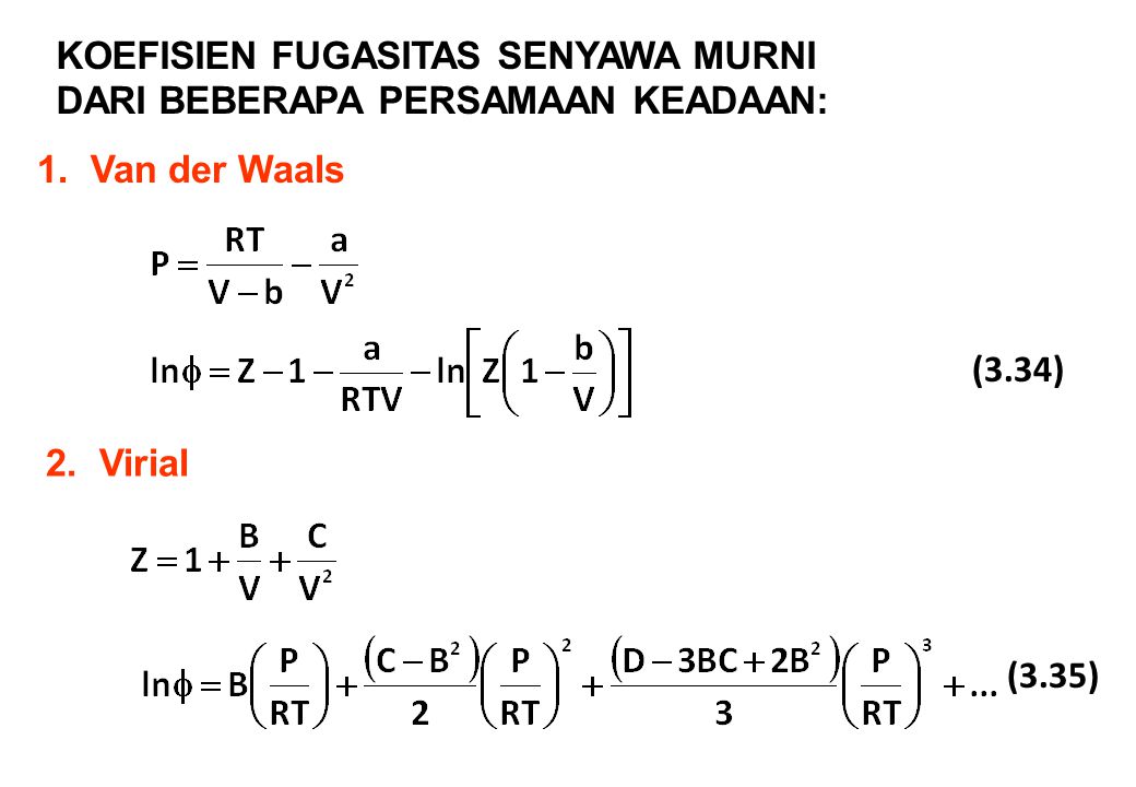 Persamaan Van Der Waals