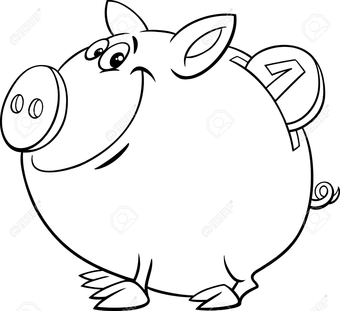 Piggy Bank Clipart Black And White