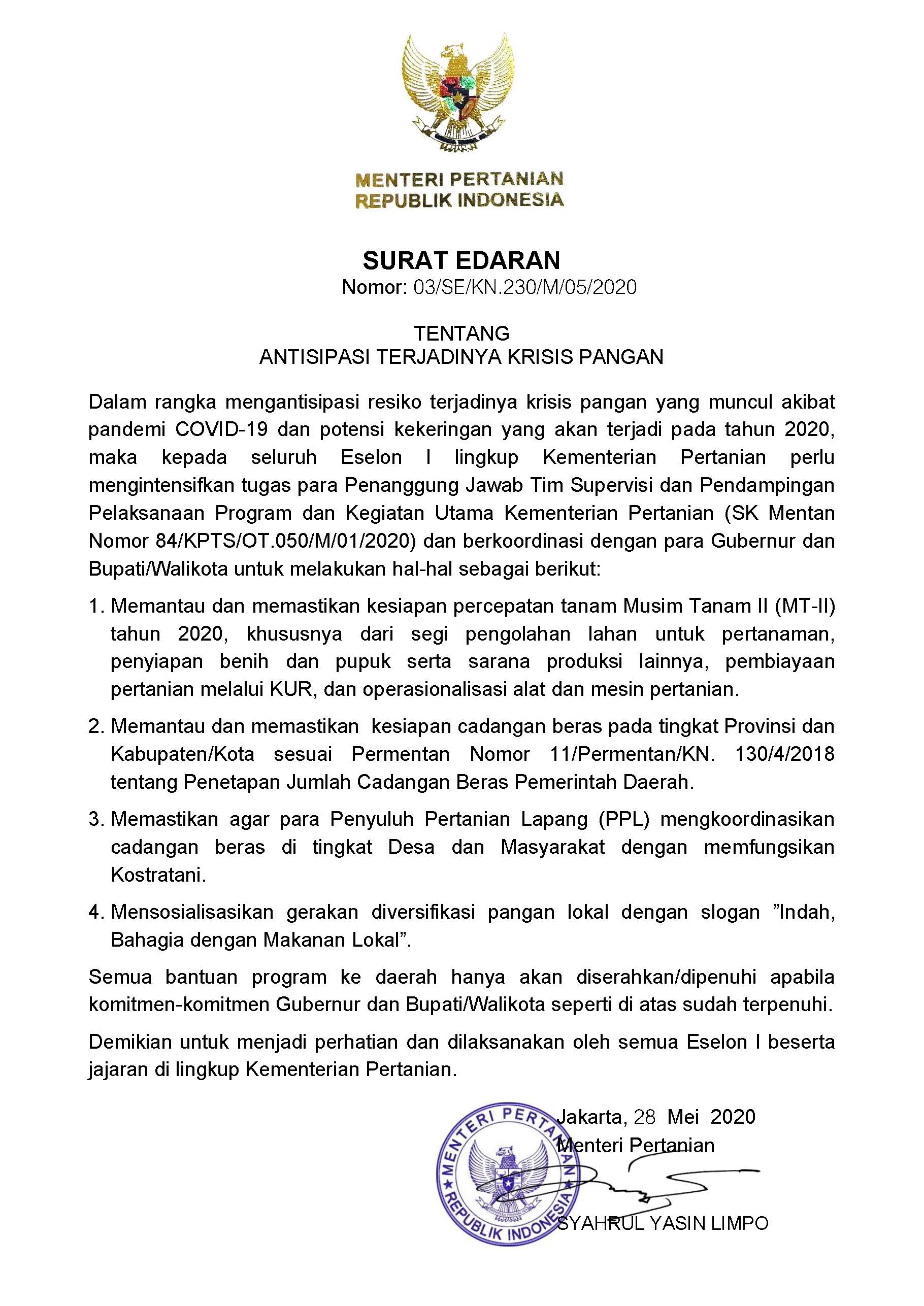 Surat Edaran Menteri