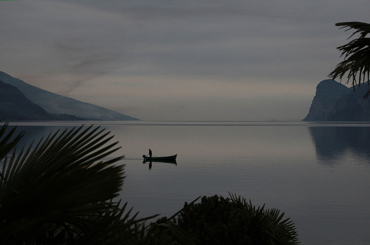 Abend, Italien, Gardasee, Boot