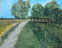 Acrylmalerei, Plein air, Sommer, Landschaft