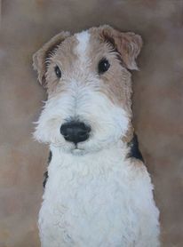 Terrier, Acrylmalerei, Hund, Malerei