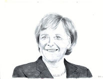 Bundeskanzlerin, Portrait, Zeichnung, Angela merkel