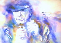 Aquarell, Geschenk, Leonard cohen, Aquarellmalerei